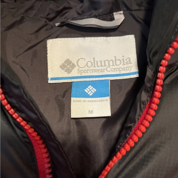 Columbia Puffect Parka Hooded Jacket Mens Medium Red Puffer Insulated New Tags - Picture 2 of 16